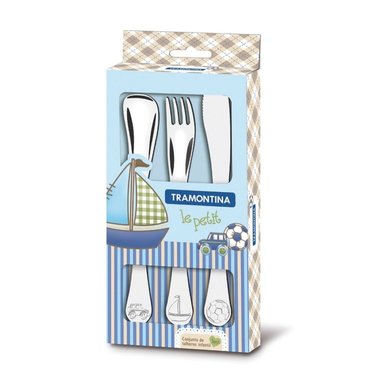 JUEGO DE CUBIERTOS PARA NIÑOS 3 PIEZAS - TRAMONTINA LE PETIT -10286245