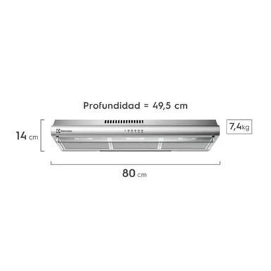 CAMPANA EXTRACTORA ELECTROLUX EJSE302TBJS 80CM - 2