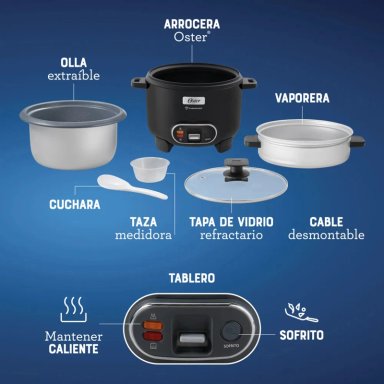 ARROCERA DE 10 TAZAS DIAMONDFORCE OSTER CKSTRC10DFBLK - 3