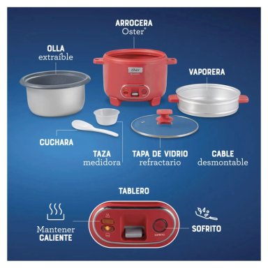 OLLA ARROCERA DE 10 TAZAS DIAMONDFORCE OSTER CKSTRC10DFPNK - 4