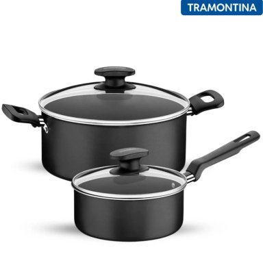 JUEGO DE OLLAS DE COCINA DE ALUMINIO LORETO CON TAPA X 4 PIEZAS 24 CM-18 CM