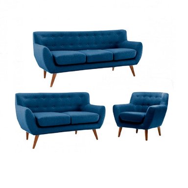 JUEGO SALA FABIANI NAZLI 3-2-1 AZUL ACERO COBALTO