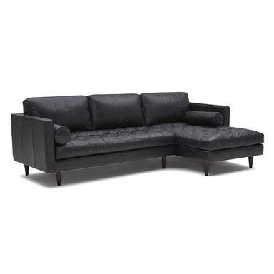 SECCIONAL FABIANI JUANDI 2.40X1.60 CUERO SINTETICO NEGRO