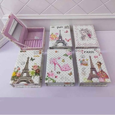 ORGANIZADOR DE JOYAS CON ESPEJO MODELO LIBRO124