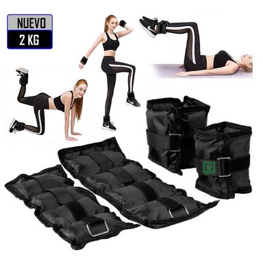 PESAS TOBILLERAS PESO DE 2 KG PACK 2 UNIDADES