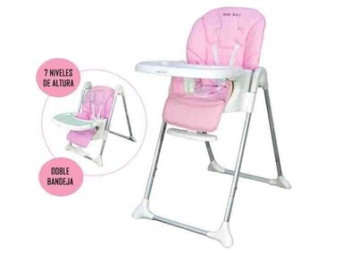 SILLA COMER BABY KITS ELEGANT BK1738 ROSADO REGULABLE RECLINABLE Y PLEGABLE