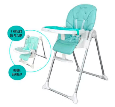 SILLA COMER BABY KITS ELEGANT BK1738 VERDE AGUA REGULABLE RECLINABLE Y PLEGABLE