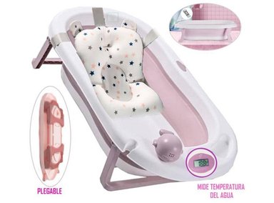 BAÑERA TINA DE BAÑO PARA BEBE PLEGABLE ROSADO DB-688G