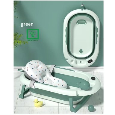 BAÑERA TINA DE BAÑO PLEGABLE BALLENITA CON TERMÓMETRO VERDE - 6