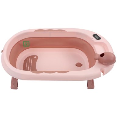 BAÑERA TINA DE BAÑO PLEGABLE BALLENITA CON TERMÓMETRO ROSA - 2