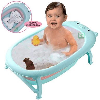 BAÑERA TINA DE BAÑO CHANCHITO CELESTE CELESTE PLEGABLE