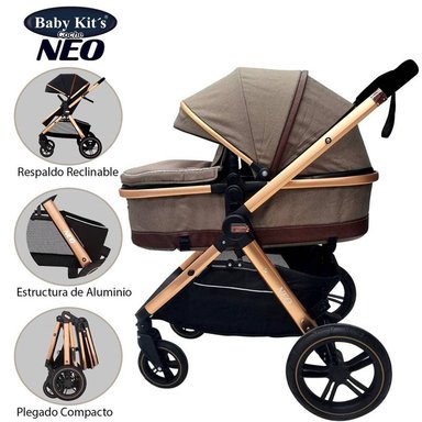COCHE CUNA BABY KITS NEO BEIGE MOISÉS DE LUJO