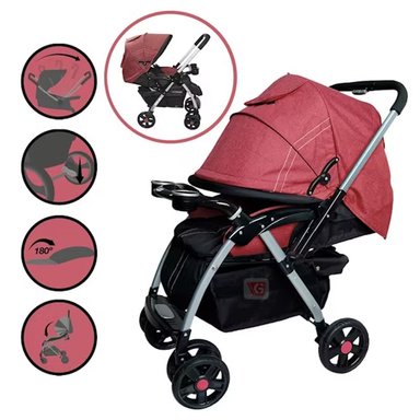 COCHE CUNA EBABY ROSSI ROJO