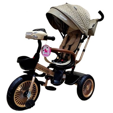 TRICICLO ASIENTO GIRATORIO VOYAGE GOLDEN CON TELA UV BEIGE - 2