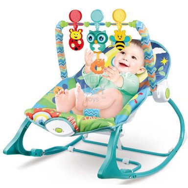 SILLA MECEDORA VIBRADORA MUSICAL ROCKER BÚHO CELESTE - 3