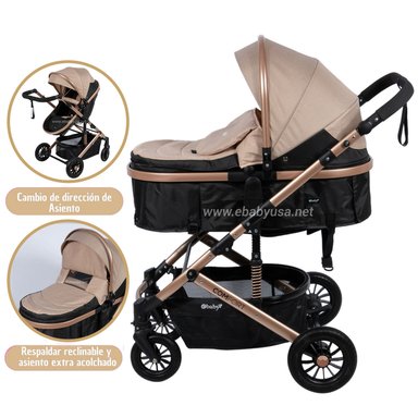 COCHE CUNA MOISÉS DE LUJO «COMFORT» BEIGE