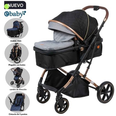 NUEVO COCHE CUNA MOISÉS DE LUJO SATURNO EB126-1 GRIS