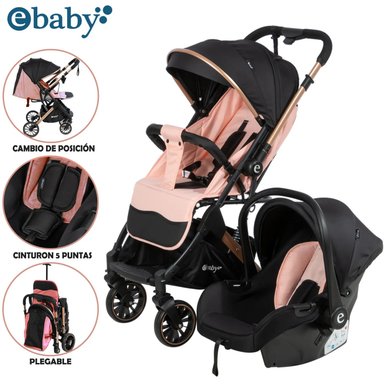 COCHE MOISÉS TRAVEL SYSTEM EBABY «SPARROW» PORTA BEBÉ PINK