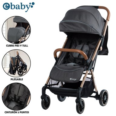COCHE MALETA PARA BEBÉ «SOFI» DE FÁCIL PLEGADO BLACK