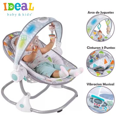 MECEDORA PARA BEBES MUSICAL Y VIBRADOR CON LUCES LED