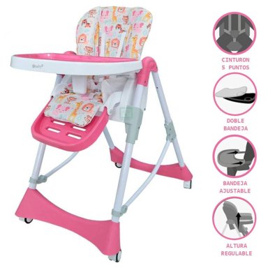 SILLA DE COMER REGULABLE LORI 624 FUCSIA