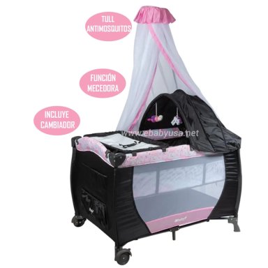 CUNA CORRAL MECEDORA SALLY ROSADO