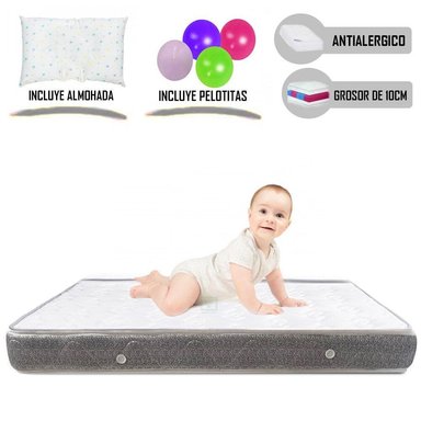 COLCHÓN DE BEBE PARA CUNAS PACK AND PLAY DE 4' GRIS