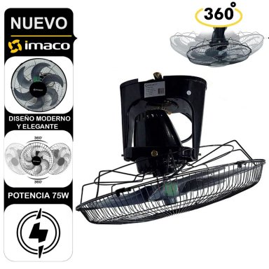 VENTILADOR DE TECHO ORBITAL 360° OCF7919 NEGRO