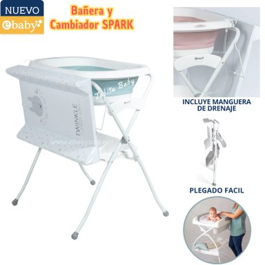 BAÑERA Y CAMBIADOR PLEGABLE SPARK VERDE - 1