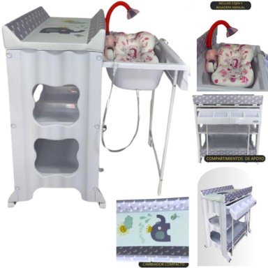 BAÑERA CAMBIADOR + REGADERA COJÍN AQUARIO LILA - 1