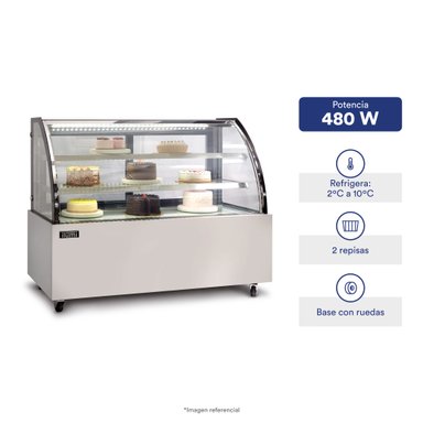 VITRINA ILUMI REFRIGERADA CURVA 2 NIVELES VRD-1250AI