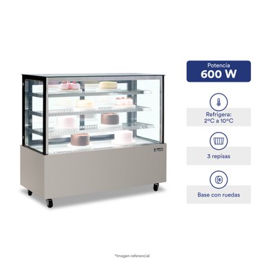 VITRINA ILUMI REFRIGERADA PLANA 3 NIVELES VRFH-1500AI