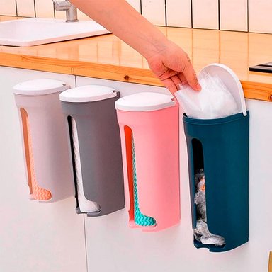 DISPENSADOR PARA BOLSAS DE BASURA ROSADO