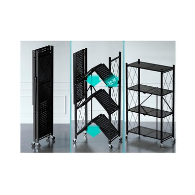 ESTANTE GRETAIL NEGRO MATE MULTIUSO PLEGABLE HOGAR COCINA 5 NIVELES - 4