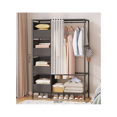 Perchero Colgador Organizador Estante Ropa F47 Negro