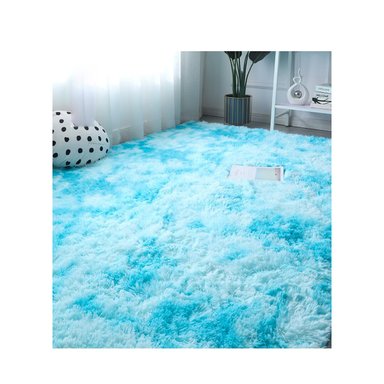 ALFOMBRA DE FELPA PISO DECORATIVO 200CM X 140CM CELESTE