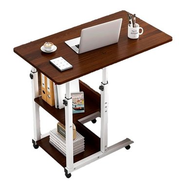 MESA GRETAIL ESCRITORIO LAPTOP CON RUEDAS PORTÁTIL AJUSTABLE MARRÓN