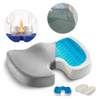 COJÍN LUMBAR VISCOELÁSTICA ORTOPÉDICA GEL + FUNDA