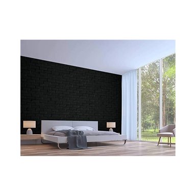 PACK DE 06 UNIDADES PAPEL MURAL NEGRA EN 3D ESPUMA DECORATIVA ADHESIVA