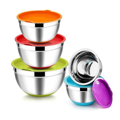 BOWLS GRETAIL ALUMINIO ACERO TAPA COLORES 10 PIEZAS