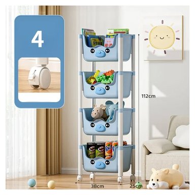 ORGANIZADOR CAJA DE JUGUETES 4 NIVELES PLEGABLE CON RUEDAS CHANCHITO