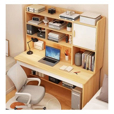 ESCRITORIO MODERNO 8 DIVISIONES MARRÓN CLARO 120CM ZZ83