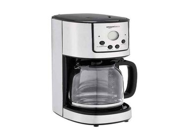 CAFETERA ELÉCTRICA AMAZON BASICS PARA 12 TAZAS CON FILTRO REUTILIZABLE ACERO INOXIDABLE COLOR NEGRO MARCA