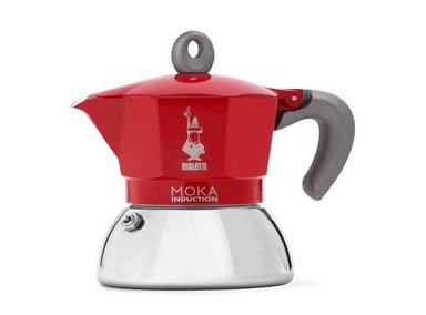 CAFETERA ELÉCTRICA BIALETTI OLLA MOKA ADECUADA PARA TODO TIPO ENCIMERAS 6 TAZAS ROJO MARCA
