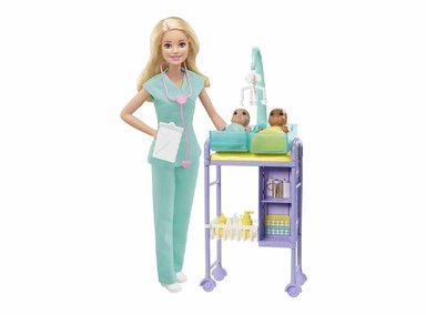 BARBIE BABY DOCTOR PLAYSET CON MUÑECA RUBIA