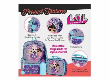 FIGURA LOL SURPRISE LOL - JUEGO DE MOCHILA DE 4 PIEZAS PARA NIÑA - 3