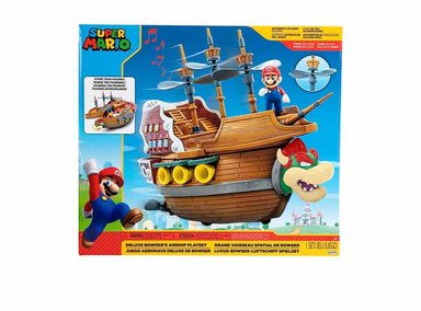 FIGURA DE ACCIÓN SUPER MARIO DELUXE BOWSER'S AIR SHIP PLAYSET CON DE MARIO