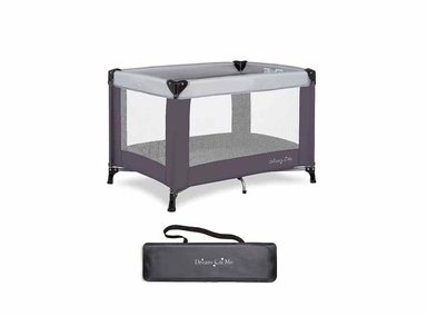 DREAM ON ME - CORRALITO PORTÁTIL NEST CON BOLSA DE TRANSPORTE Y CORREA PARA EL HOMBRO, COLOR GRIS