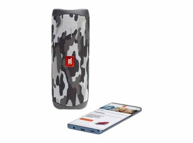 PARLANTE BLUETOOTH JBL PORTATIL IMPERMEABLE FLIP 5 ALTAVOZ CAMUFLAJE NEGRO - 3