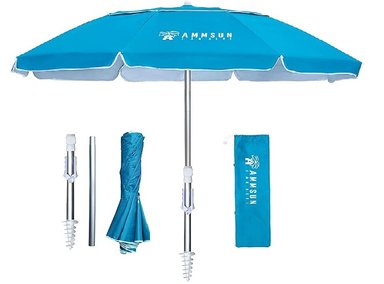 SOMBRILLAS AMMSUN CELESTE PARAGUAS PLAYA